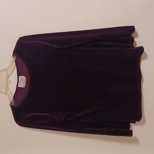 🙋Always Caroline petite vintage velour long sleeve top S 10-12